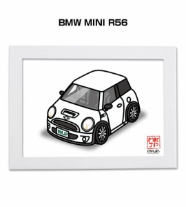 MKJP イラストA5 フレーム付き 外車 BMW MINI R56 送料無料