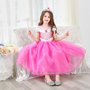 オーロラ 大好き プリンセスドレス ピンク お姫様 なりきり コスプレ 子供 ドレス 衣装 C-3058Q99 Celvish