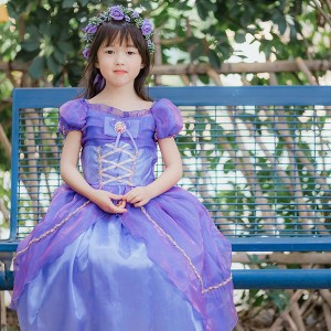 ラプンツェル大好き プリンセスドレス お姫様 なりきり コスプレ 子供 ドレス 衣装 C-3058S1908 Celvish