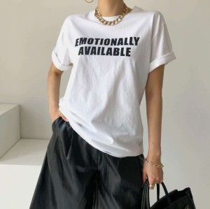 レディース 2カラー Tシャツ ロゴ 半袖 プルオーバー 英字 アルファベット 大人可愛い ママコーデ ママファッション 韓国系