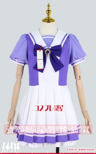 ウマ娘 プリティーダービー Season 2 トレセン学園制服 夏服 胸飾り（金属製の蹄鉄）付き コスプレ衣装 [4390]