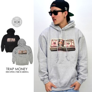 10108 スウェット プルオーバーパーカー メンズ B系 ストリート系 TRAP MONEY