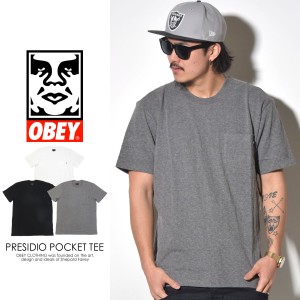 メール便送料無料 オベイ (OBEY) ポケットTシャツ メンズ OBEY PRESIDIO POCKET TEE