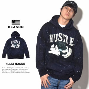 リーズン REASON パーカー メンズ スウェット プルオーバー ワッペン スタッズ HUSTLE