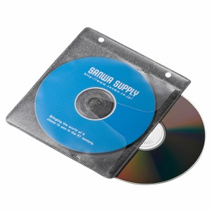 CD / DVD/ BD 不織布ケース リング穴付き 両面収納タイプ 50枚入り ブラック [FCD-FRBD50BK]