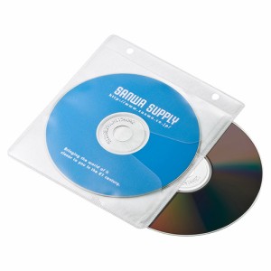 CD / DVD/ BD 不織布ケース リング穴付き 両面収納タイプ 50枚入り ホワイト [FCD-FRBD50W]