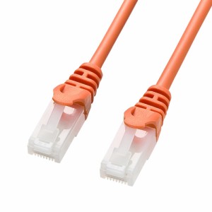 ツメが折れない Cat5e LANケーブル 2m オレンジ [LA-Y5TS-02D]