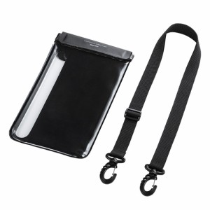 8インチ タブレット 防水防塵ケース スタンド ショルダーベルト付き ブラック[PDA-TABWPST8]