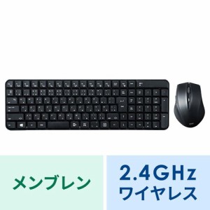 ワイヤレスキーボード & 静音 ワイヤレスマウスセット テンキー無し ブラック[SKB-WL25SETBK]