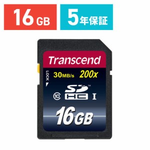 SDカード 16GB Class10 最大30MB/s SDHCカード  Trancend [TS16GSDHC10]