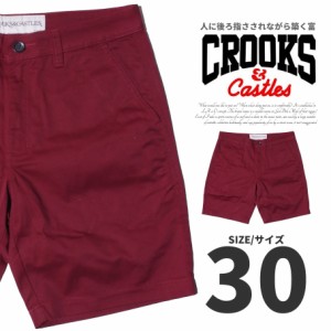 CROOKS&CASTLES クルックス＆キャッスルズ ハーフパンツ ショートパンツ 短パン ショーツ メンズ レッド 赤 30インチ