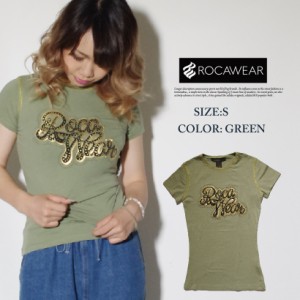 ロゴ tシャツ レディース 半袖 ゆったり 大きいサイズカーキ グリーン オリーブ bガール ファッション roca wear