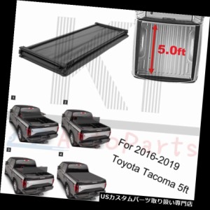 トノーカバー/トノカバー 2016-2019トヨタタコマ5フィート（60インチ）ベッド用TRI-SOFT-FOLDトラックベッ