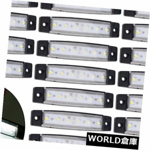 20個ホワイト12V 6 LEDサイドマーカーインジケータライトランプバートラックトレーラートラック 