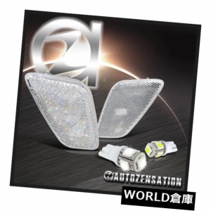 97-06ジープラングラークリアフェンダーシグナルサイドマーカーライト+ T10 SMD LED電球 