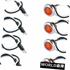 10xアンバー3/4 "3Ledトレーラーサイドマーカートラックライト＆クロームベゼルグロメット 