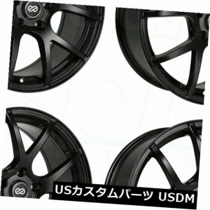 ホイール 4本セット 4-新しい17 "Enkei M52ホイール17x7.5 4x100 42ブラックペイントリム  4-New 17" 