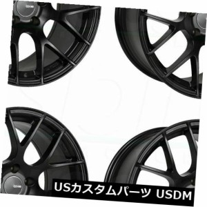 ホイール 4本セット 4-New 18 "Enkei Raijin Wheels 18x8.5 5x114.3 38ブラックペイントリム  