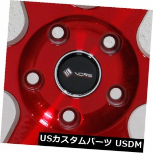 ホイール 4本セット 4-新しい18インチVors TR37ホイール18x8.5 5x115 35キャンディレッドリム  4-New 18"