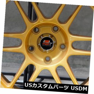 ホイール 4本セット 4-新しい18インチMST鈴鹿ホイール18x9.5 / 18x11 5x114.3 12/10ゴールドスタッガードリム