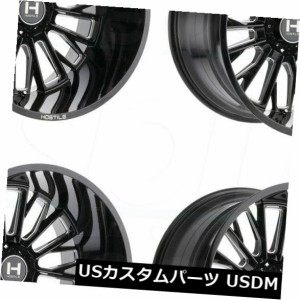 ホイール 4本セット 4-新しい22インチの敵対的なH114フューリーホイール22x12 5x5 / 5x127 -44ブラックミルドリム 