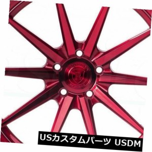 ホイール 4本セット 4-新しい20インチRohana RF1ホイール20x9 / 20x11 5x112 25/28レッドスタッガードリム