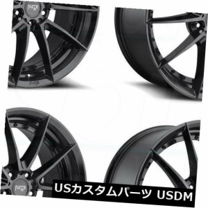 ホイール 4本セット 4-新しい19インチニッチセクターM196ホイール19x8.5 5x108 40マットブラックリム  4-New 19