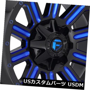 ホイール 4本セット 4-新しい22インチ燃料ハードラインD646ホイール22x12 8x6.5 / 8x165.1 -44ブラックブルーリ