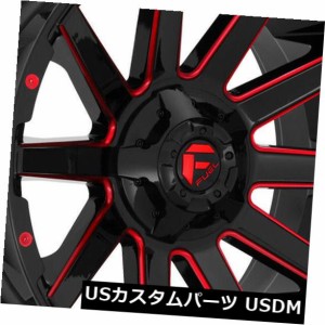 ホイール 4本セット 4-新しい22インチフューエルコントラD643ホイール22x12 8x170 -44ブラックレッドリム  4-New 