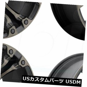 ホイール 4本セット 17x9燃料蒸気D569 8x6.5 / 8x165.1 1個の黒い機械加工ホイールリムセット（4）  17x9 Fu