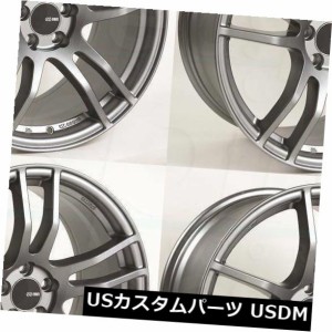 ホイール 4本セット 18x8 / 18x8.5エンケイTX5 5x114.3 50/25プラチナグレーホイールリムセット（4）  18x8