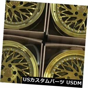 ホイール 4本セット 4方向18x10.5 Aodhan DS03 DS3 5x114.3 22ゴールドバキュームホイールリムセット（4） 