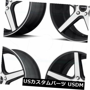 ホイール 4本セット 18x8 KMC KM685地区5x112 38サテンブラックマシンホイールリムセット（4）  18x8 KMC KM