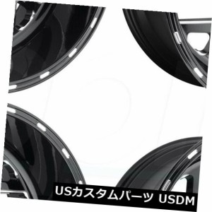 ホイール 4本セット 22x12燃料Triton D581 6x135 / 6x5.5 -43ブラックミルドホイールリムセット（4）  22