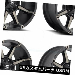 ホイール 4本セット 20x9フューエルカプラーD556 5x4.5 / 5x5 / 5x12  7 1個の黒い機械加工ホイールリムセット（