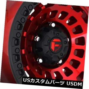 ホイール 4本セット 20x9 ET20燃料D632ゼファー5x150レッドマットブラックリングリム（4個セット）  20x9 ET20 F