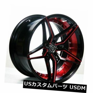 ホイール 4本セット 20 "スタッガードマーキーホイール3259ブラックレッドインナーリムフィットMBZ CLS55 AMG  20" S