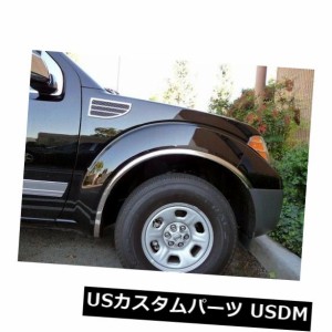 日産タイタン2004-2015ポリッシュドステンレスフェンダートリム4 pcに適合。 