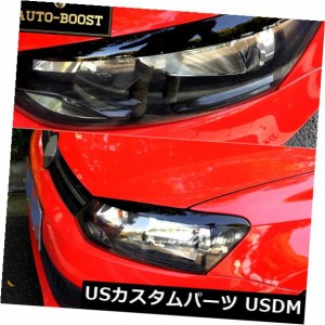 光沢のあるヘッドライトアイブロウまぶたカバーステッカーフォルクスワーゲンVWポロMK5 2011-2017 