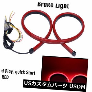 赤いLED車SUVのリヤフロントガラス高マウントブレーキテールライトシーケンシャルストリップ1PC 