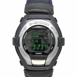 カシオ 腕時計 SHOCK RESISTANT シルバー ネイビー GT-001 1595 可動品 デジタル プラスチック SS レザー キャンバス 中古 クオーツ CASI