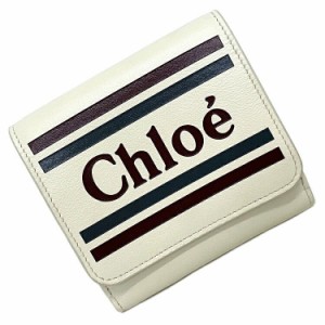 クロエ 二つ折り 財布 ホワイト ヴィック CHC19SP066A88 119 未使用 美品 レザー Sランク Chloe ロゴ コンパクト ウォレット 箱付 ミニウ