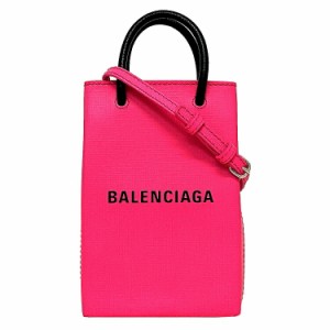 バレンシアガ ショルダーバッグ フォンホルダー ピンク ブラック ショッピング 593826 0AI2N 美品 レザー Sランク BALENCIAGA ポシェット