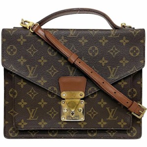 ルイ ヴィトン 2way バッグ モンソー 28 ブラウン ゴールド モノグラム M51185 ショルダーバッグ 中古 864 VL LOUIS VUITTON LV 茶色 セ