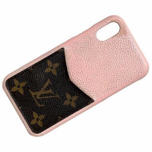 ルイ ヴィトン iPhone X Xs バンパー ピンク ブラウン モノグラム M68892 カバー ケース 中古 BC4139 LOUIS VUITTON 茶色 LV スマホ 10 1