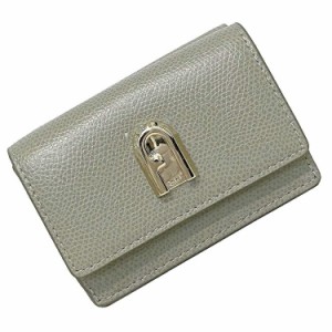 フルラ 三つ折り 財布 グレー ゴールド PCW5ACO ARE000 未使用 美品 レザー Sランク FURLA 灰色 コンパクト ミニ ウォレット シンプル ロ