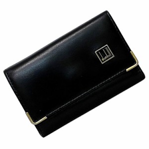 ダンヒル ６連 キーケース ブラック ゴールド オックスフォード 鍵ホルダー レザー GP 中古 dunhill 黒 ホルダー ホック ヴィンテージ ス