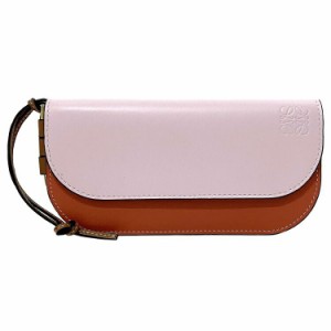 ロエベ 長財布 ピンク オレンジ ゲート 11354BU84 美品 財布 レザー カーフスキン 中古 LOEWE フラップ ファスナー バイカラー コンチネ