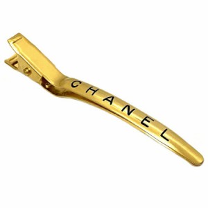 シャネル ヘアクリップ ゴールド 美品 GP 中古 97 P CHANEL ヘアアクセサリー ロゴ シンプル ヴィンテージ レア 人気 レディース アクセ