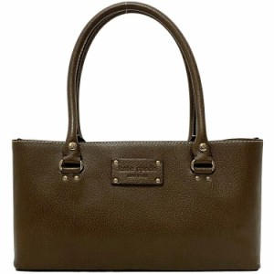 ケイトスペード ハンドバッグ ブラウン 美品 レザー 中古 kate spade 茶色 トートバッグ 肩掛け ワンポイント ビジネス シンプル 横長 コ